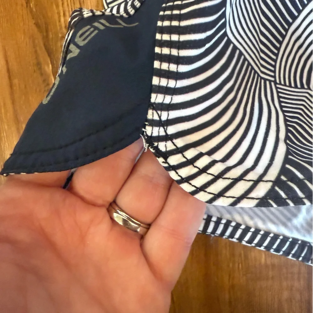 O'Neill Boys Navy Black White Boardshorts Superfreak Circular Design Size 26
